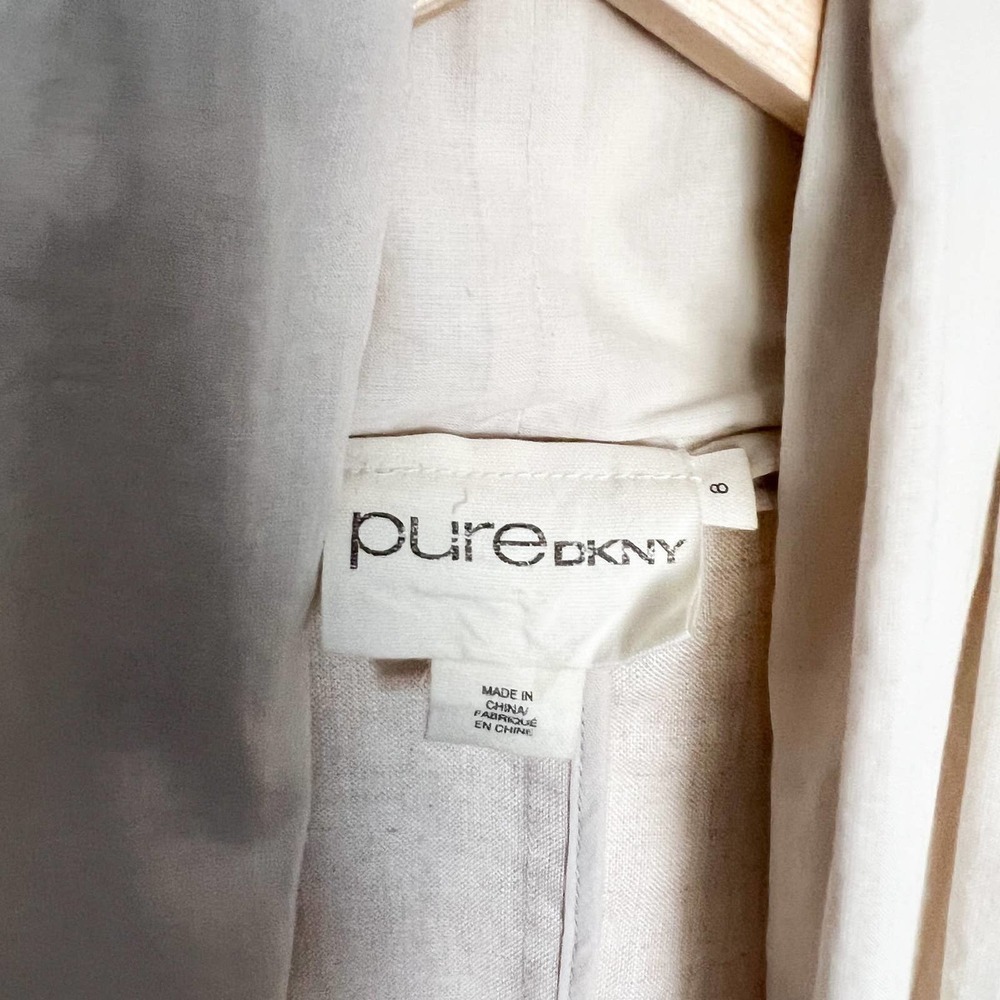 NWT DKNY PURE  Linen Tie Top Jacket Cardigan Beige Sz 8 Retail $195 - Picture 4 of 6